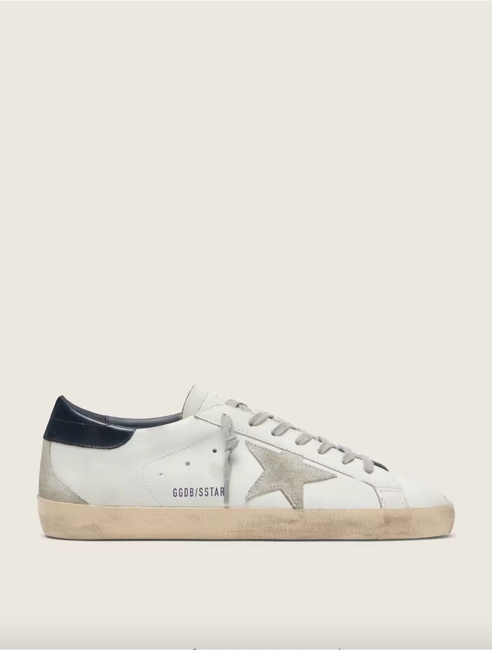 Golden Goose White Leather Superstar Sneaker with Silver Star
